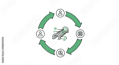 Circular Process Depicting Workflow and Collaboration in Business.