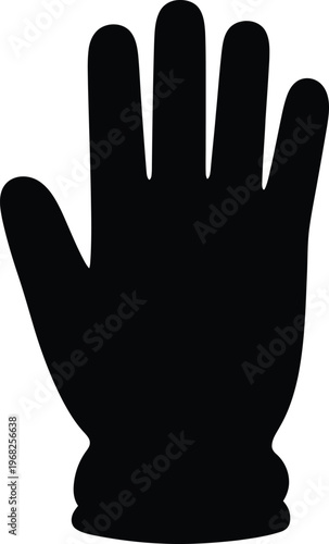 Silhouette human hand with five fingers outstretched vector illustration