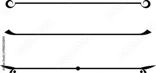 black and white set of delimiters for text, dividers