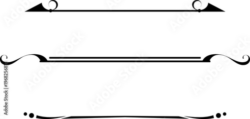 black and white set of delimiters for text, dividers