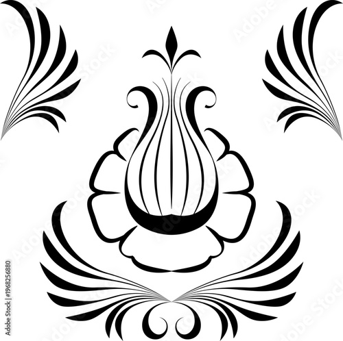 black and white set of delimiters for text, dividers