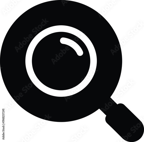 Silhouette magnifying glass icon for search and discovery concepts vector illustration