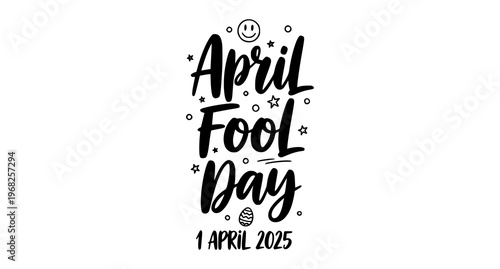 April fool's day celebration a playful typography design with stars and easter egg elements