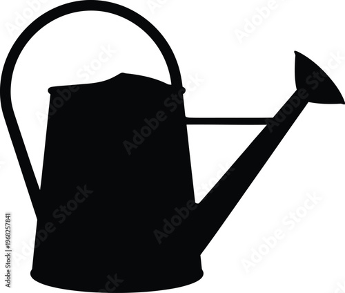 Silhouette of a classic garden watering can for plants vector illustration