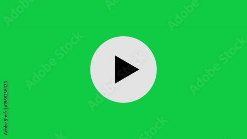 Animated Pause To Start Play Button Transition For Video Players And Multimedia White On Green Background