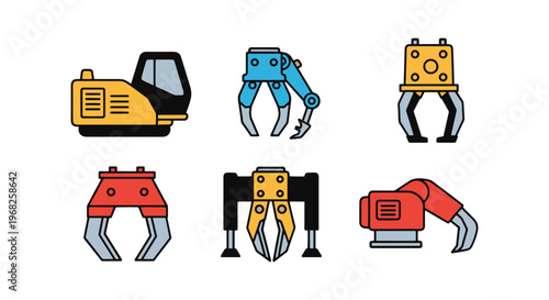 Hydraulic Shear Line art abstract simple shapes vector