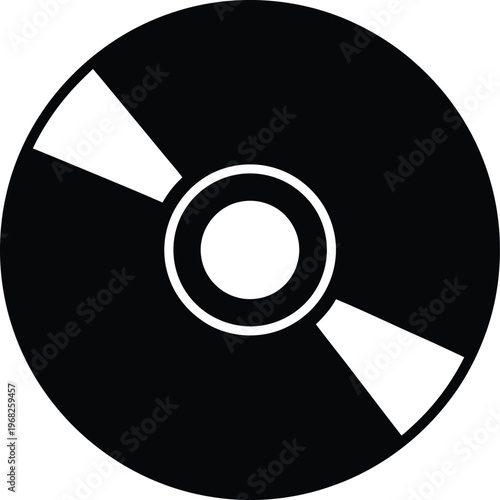 Silhouette of a modern compact disc for multimedia storage vector illustration