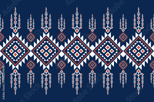 Geometric ethnic Navajo seamless abstract pattern. Native American ethnic repeat vector illustration. For background , wallpaper, clothing, decorative, textile, texture, ornament, wrapping, batik