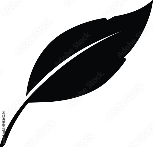 Silhouette of a simple organic leaf for natural design elements vector illustration
