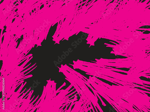 Vibrant pink and black abstract background with dynamic brush strokes and bold contrasting colors for creative design