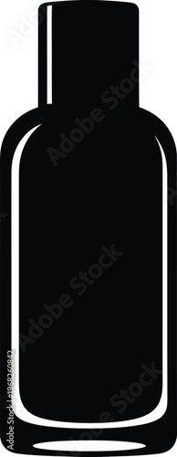 Silhouette of a tall glass bottle with smooth rounded edges vector illustration