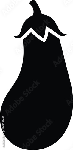 Silhouette of an eggplant isolated on white vector illustration