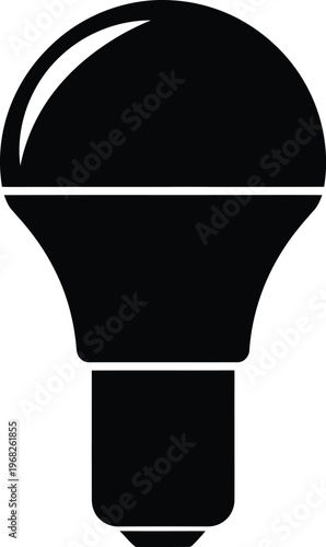 Silhouette of energy saving LED light bulb with screw base vector illustration