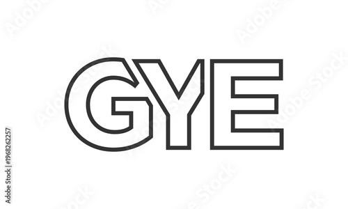 GYE logo design template with strong and modern bold text. Initial based vector logotype featuring simple and minimal typography. Trendy company identity.