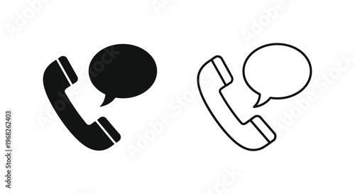 Modern Phone Call Communication Icons - Vector Designs for Digital Use Vector