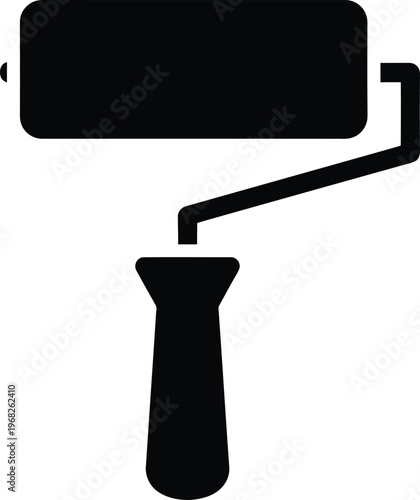 Silhouette paint roller tool for home renovation and decoration vector illustration