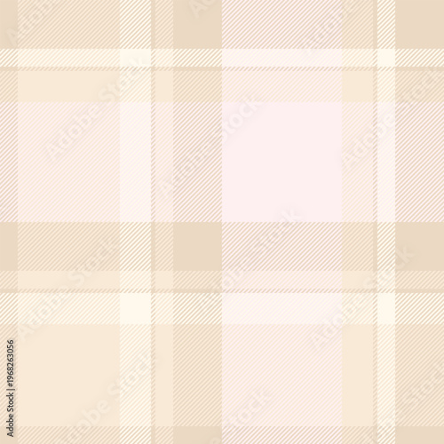Classical check background pattern, self texture tartan textile. Gift paper vector plaid fabric seamless in antique white and light colors.