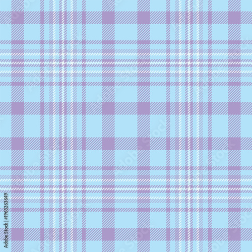 Print fabric textile plaid, knot pattern seamless vector. Apartment tartan background check texture in cyan and indigo colors.