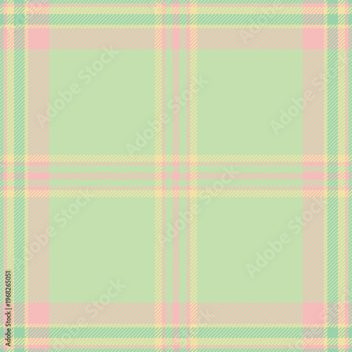 Cotton texture pattern background, individuality vector textile fabric. Uniform seamless plaid check tartan in light and yellow colors.