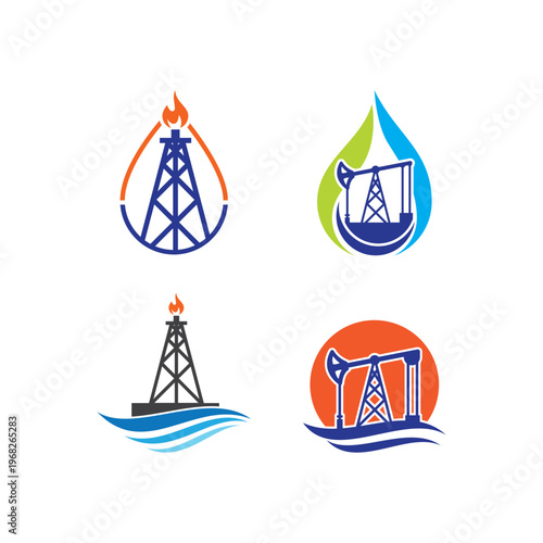 Oil pump oil drilling icon