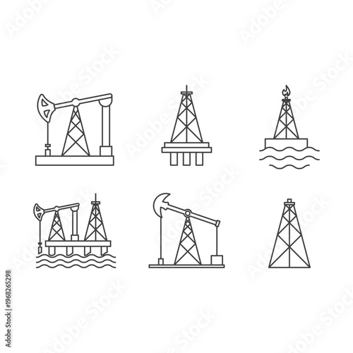 Oil pump oil drilling icon