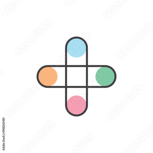 Medical cross with people