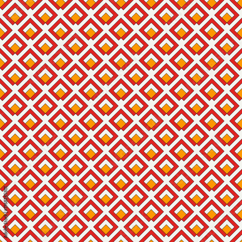 Diamond grid seamless pattern. Ethnic, tribal surface print. Geometric ornament. Repeated rhombuses background. Ornamental folk wallpaper. Geo vector abstract illustration