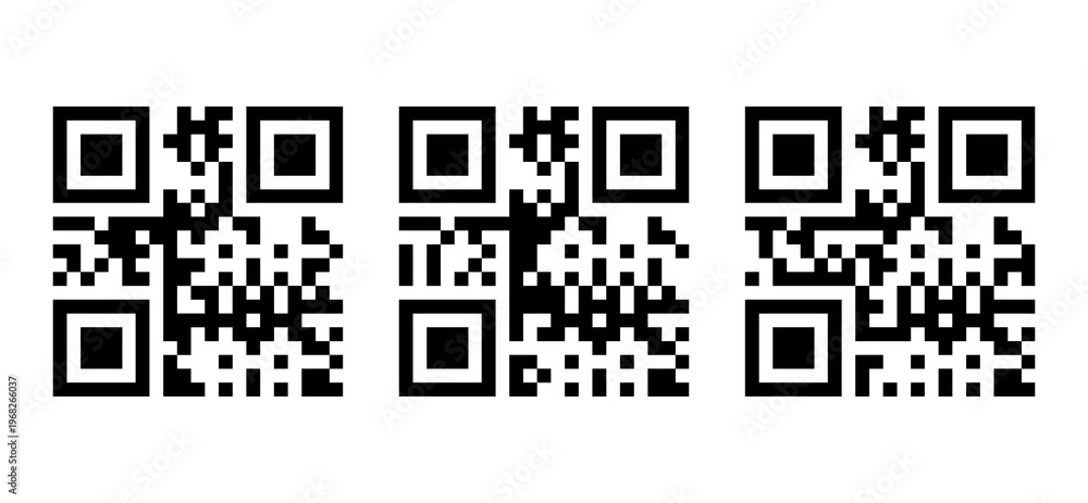 Fototapeta premium QR code pattern black and white modern digital scan design