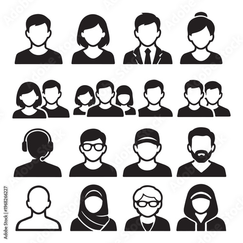 People Avatar Profile Icons Vector Set