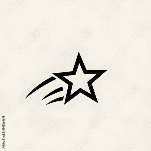 Dynamic black star with sharp edges and a sleek, modern design