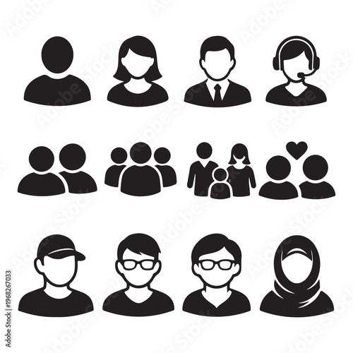 People Avatar Profile Icons Vector Set
