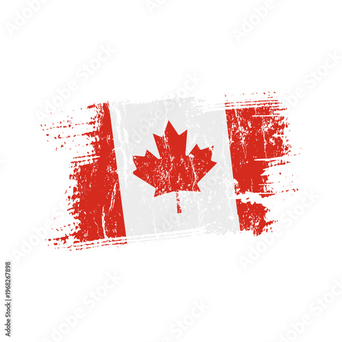 Canada flag with grunge effect - vector illustration