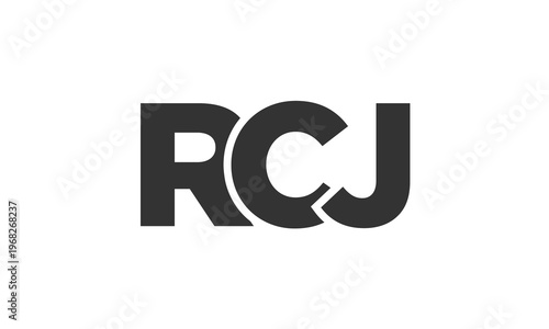 RCJ logo design template with strong and modern bold text. Initial based vector logotype featuring simple and minimal typography. Trendy company identity.