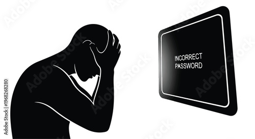 frustrated person with incorrect password error message