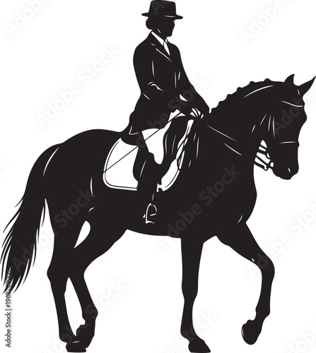Rider riding a dressage horse