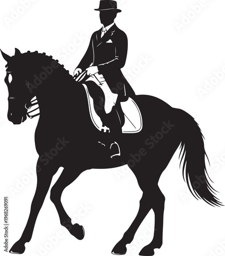 Rider riding a dressage horse