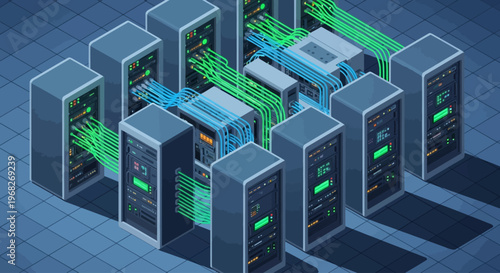 Computer servers in a data center.