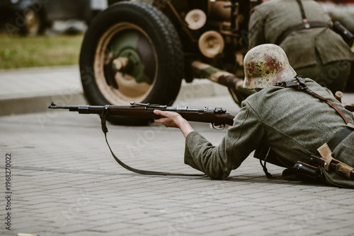 Photography Historical reenactment of World War II, the fight between the Nazis and the Poles