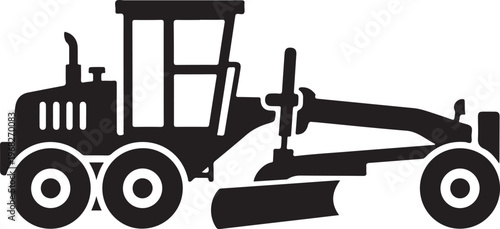 Road scraper or grader glyph icon