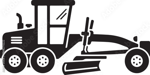 Road scraper or grader glyph icon