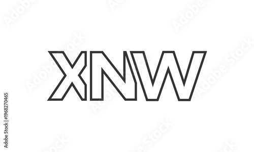 XNW logo design template with strong and modern bold text. Initial based vector logotype featuring simple and minimal typography. Trendy company identity.