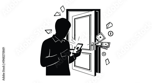 man receiving money through mobile payment