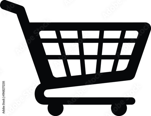 Silhouette shopping cart on white background vector illustration