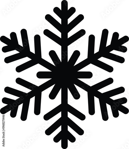 Silhouette simple snowflake winter season symbol vector illustration