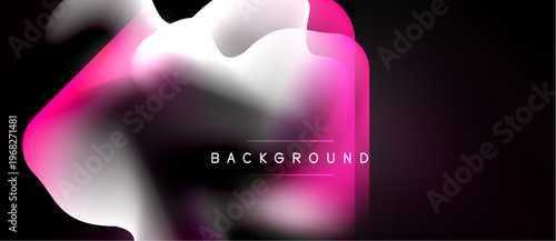 Abstract fluid shapes, pinks, whites over black. Modern design element, gradient effect, text reads background. Minimalist aesthetic.