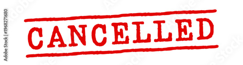 Text "Cancelled" (UK) on red stamp