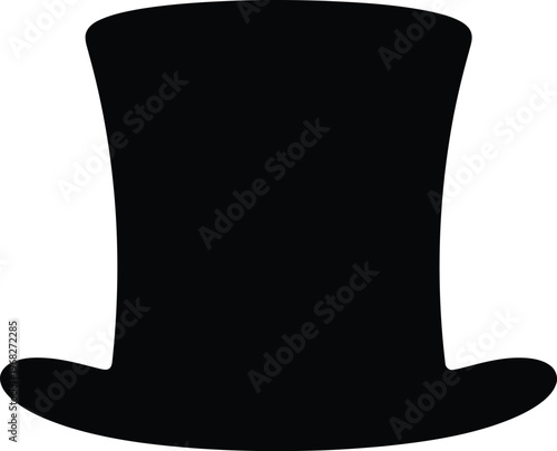 Silhouette vintage classic top hat for gentleman magician costume vector illustration
