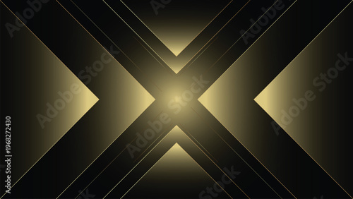 Luxury Gold Geometric Abstract Background with Elegant Light Glow on Black Premium Design 