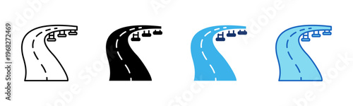 Bridge icon set multiple style collection