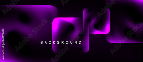 Abstract purple waves, geometric shapes, dark backdrop. Modern design element for digital projects, presentations. Minimalist aesthetic.
